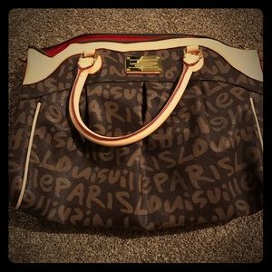 Louis Vuitton brown bag.