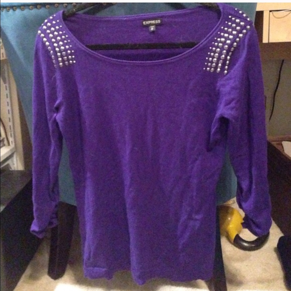 Express studded purple sweater size medium