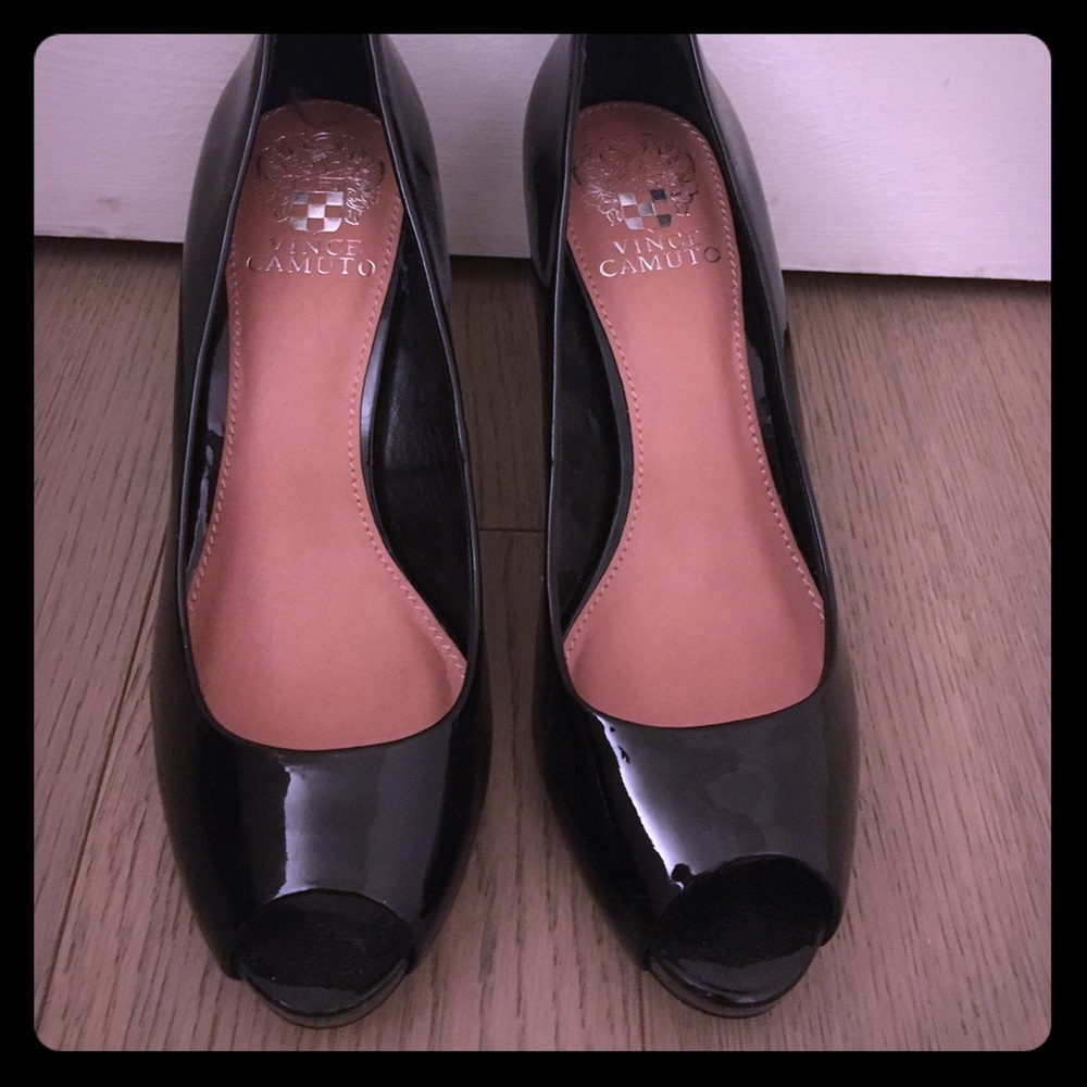 Vince Camuto Black Peep Toe Heel