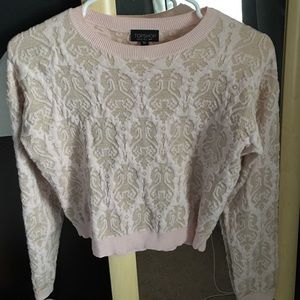 TopShop soft sweater pink/gold size 4