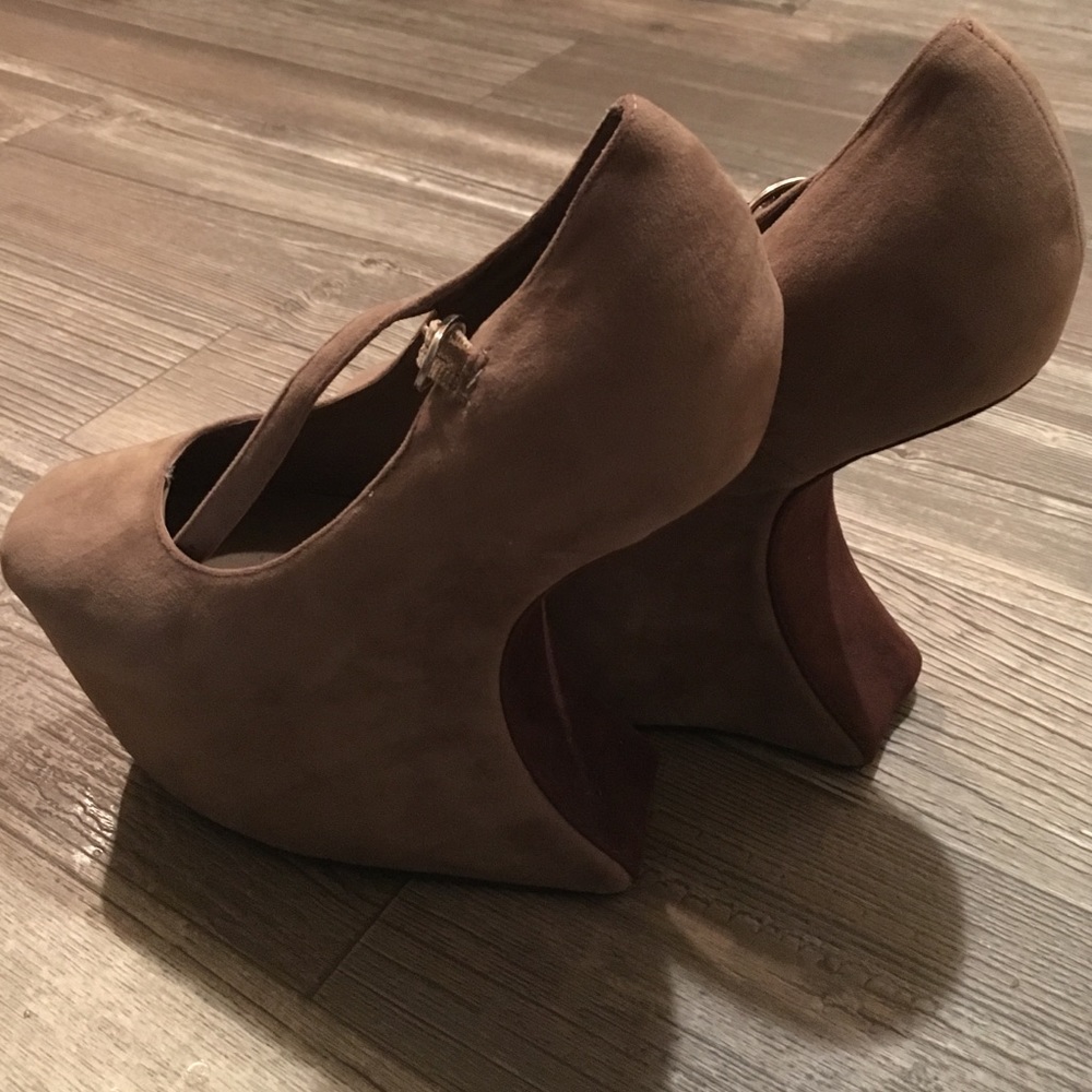 Tan wedge heels