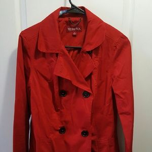 Red Cotton Peacoat