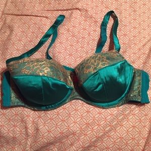 Turquoise and Gold Bra