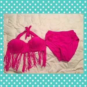 Hot Pink Fringe Plus Size Bikini 💕👙💖