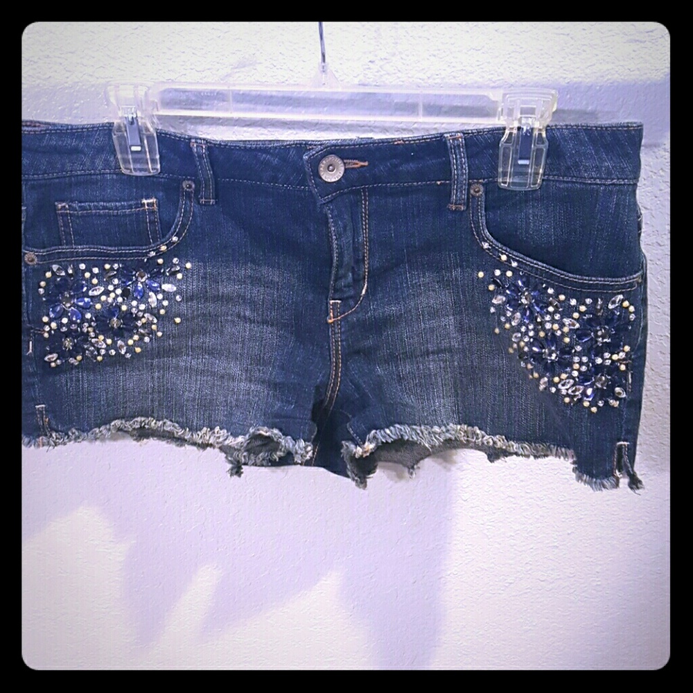 Aeropostale Embellished Denim Shorts