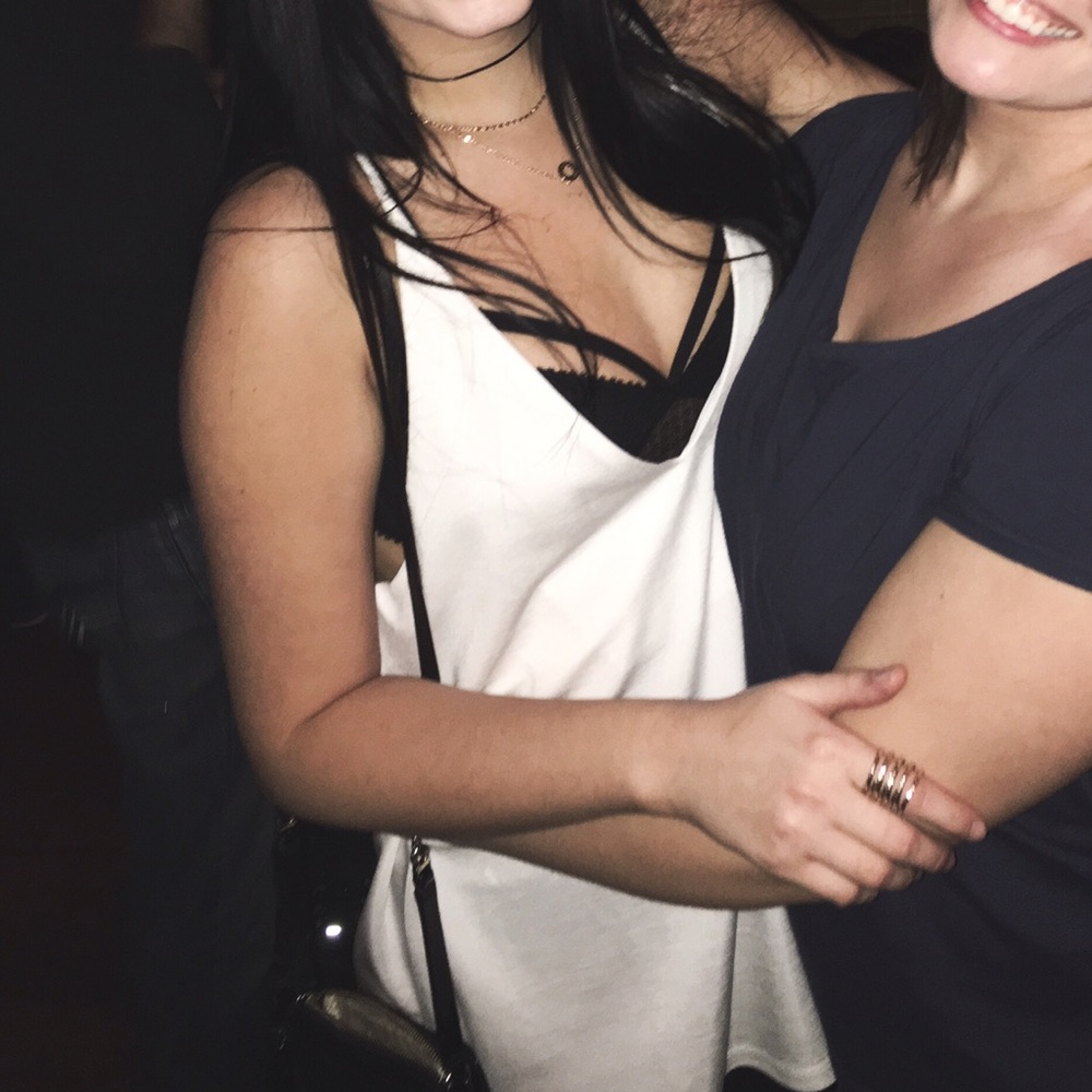 white deep v top