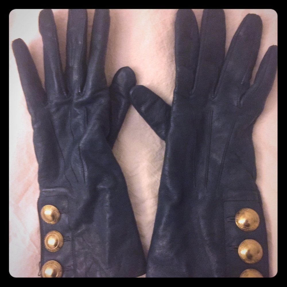 Coach leather cashmere gloves