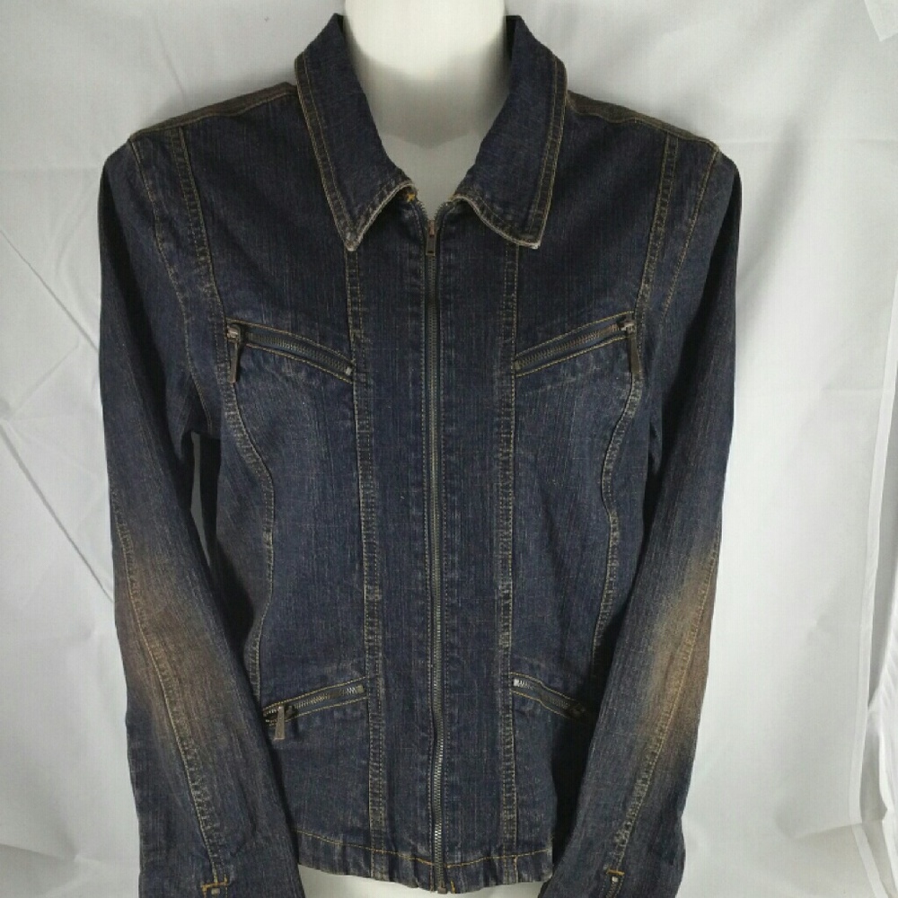 DKNY Distressed Jean Jacket