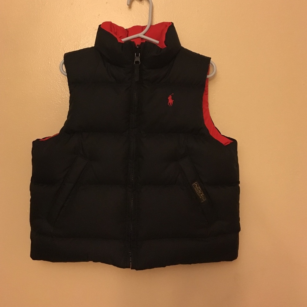 Boys polo by Ralph Lauren reversible down vest.