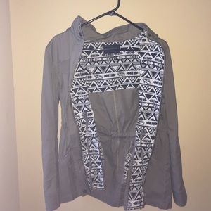 Army green & tribal patterned jacket