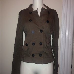 Mango army green fleece jacket