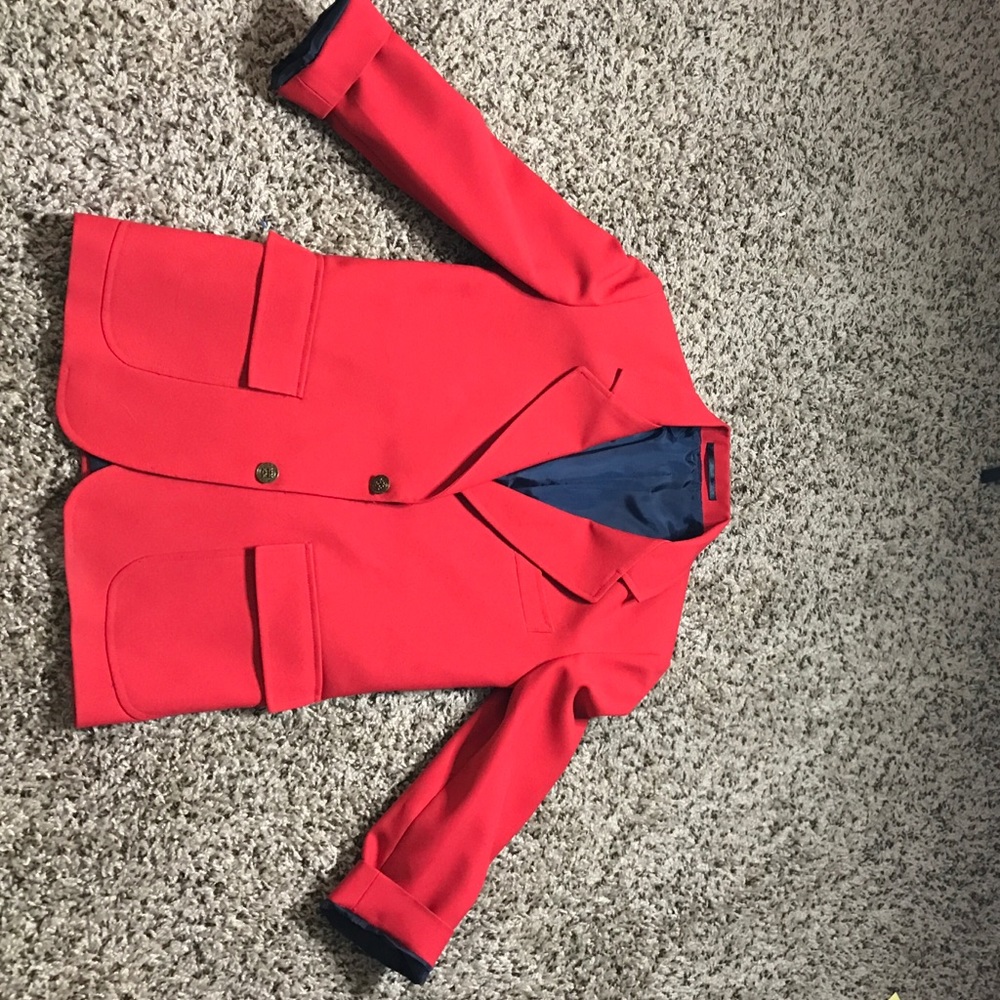 Red  Blazer with blue trim