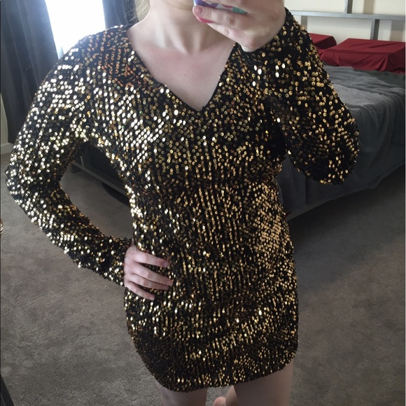 meaneor Dresses & Skirts - GOLD SEQUENCE DRESS