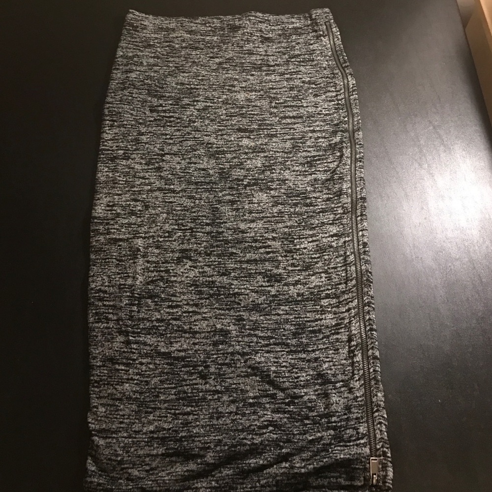 Black and grey skirt.