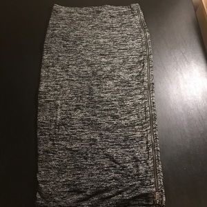 Black and grey skirt.