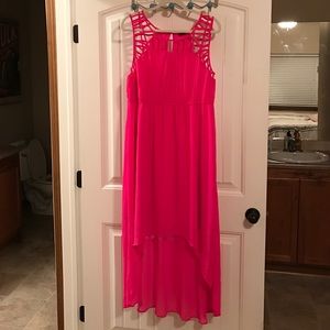 Hot Pink Hi-Lo Dress