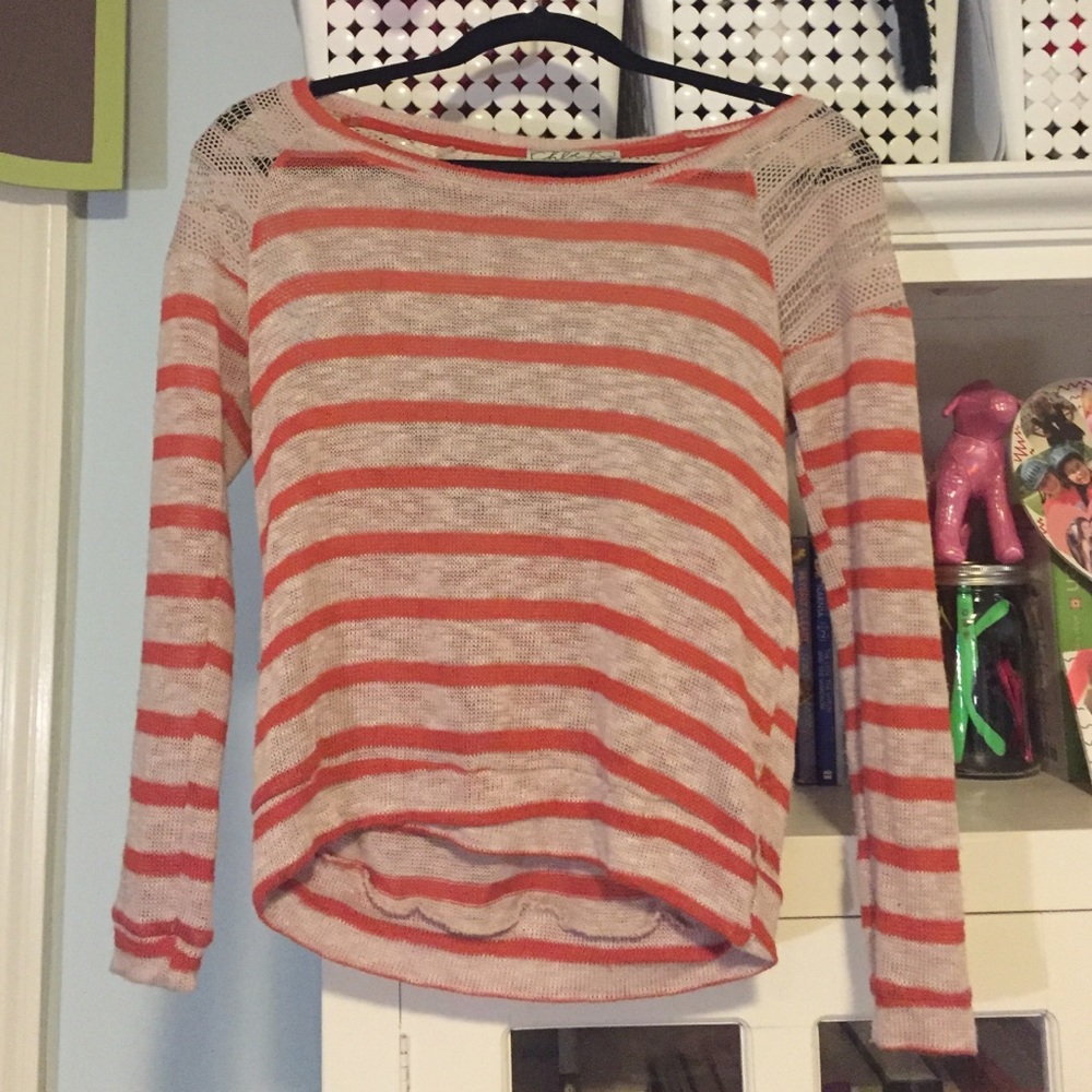 striped sweater with lace details!