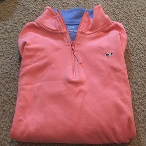 Pink Coral Vineyard Vines Quarter Zip Sweater
