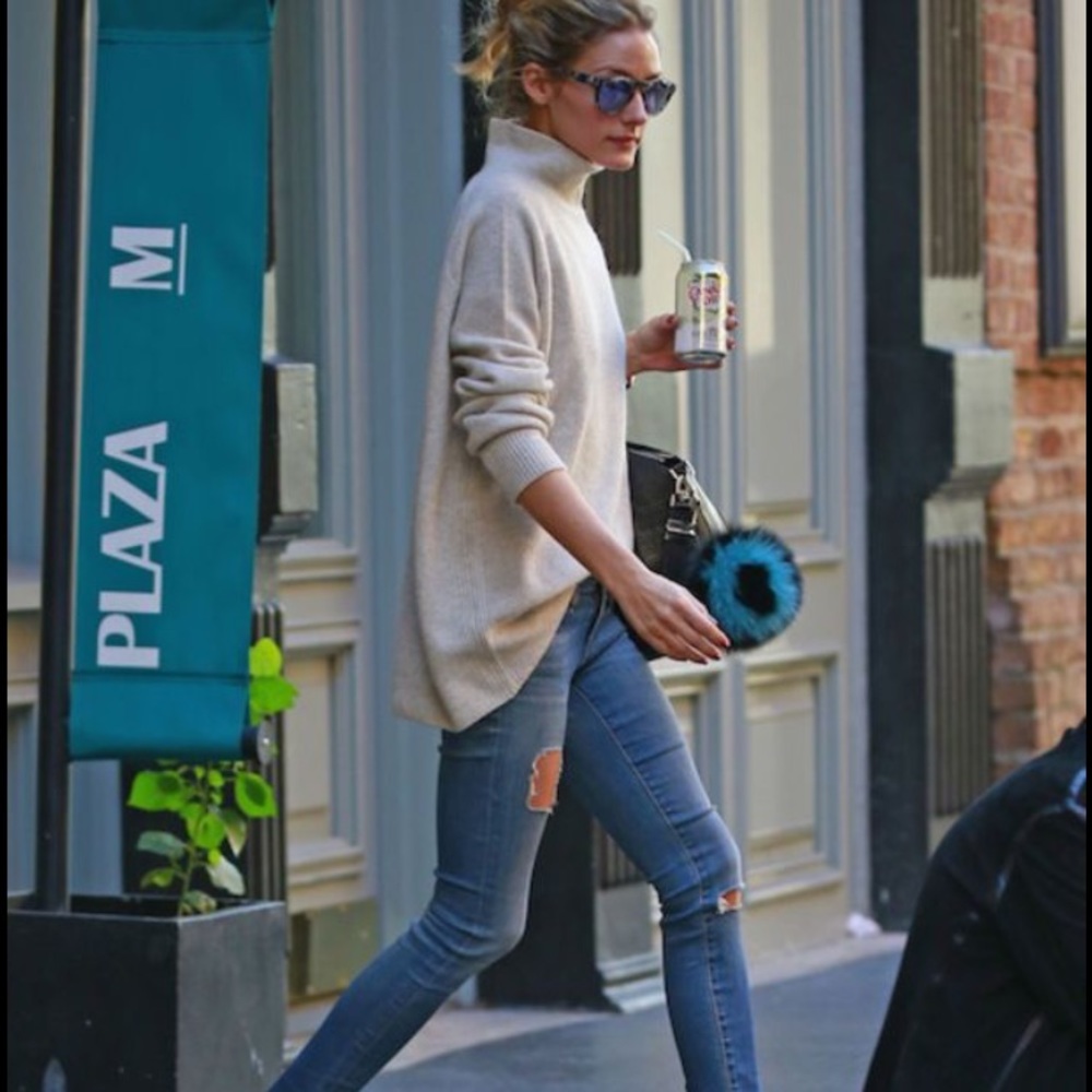 Wool classic grey Oversized sweater long sleeves