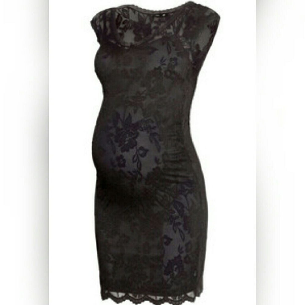 Mama- Black Lace Maternity Dress