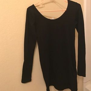 Long sleeve tight black dress