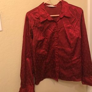 Red long sleeve blouse