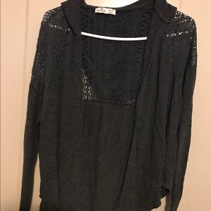grey hollister hoodie cardigan size xsmall/s
