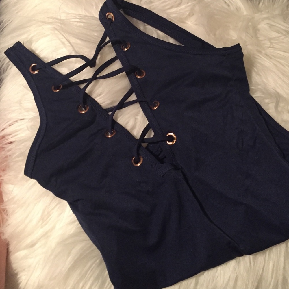 Navy Blue one piece bathing suit