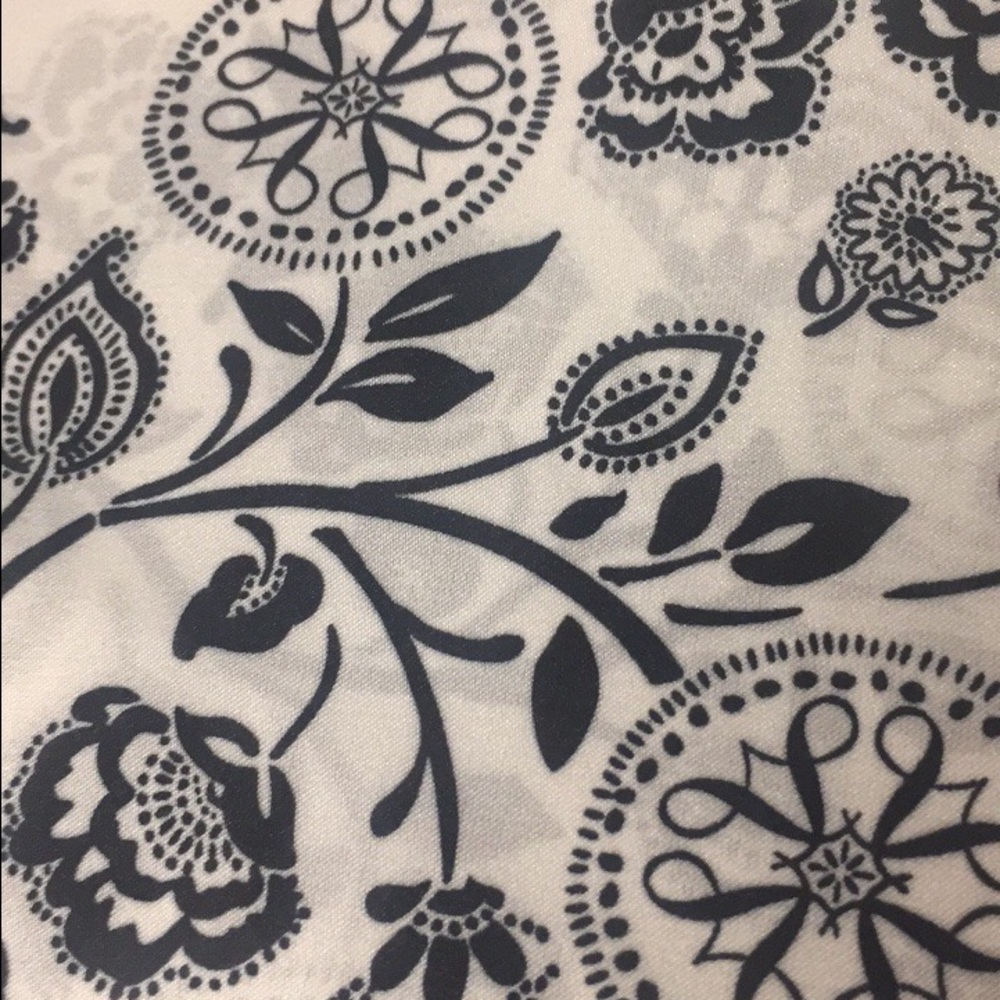 Black and white patterned silk square scarf