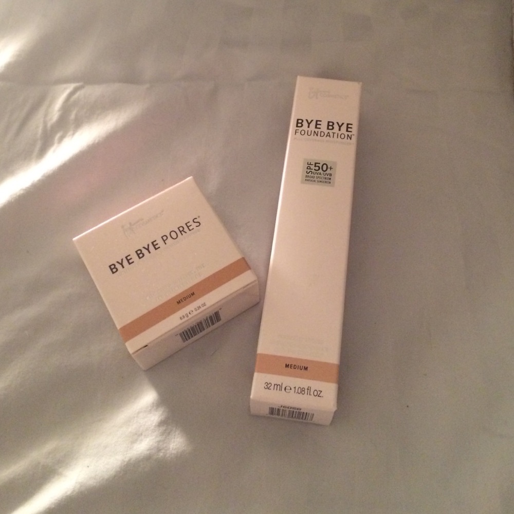 Bye-bye foundation and bye-bye pores powder