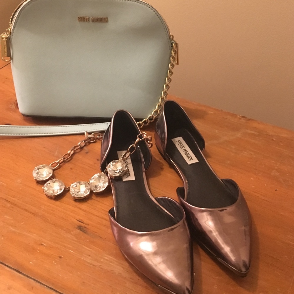 silver Steve Madden flats