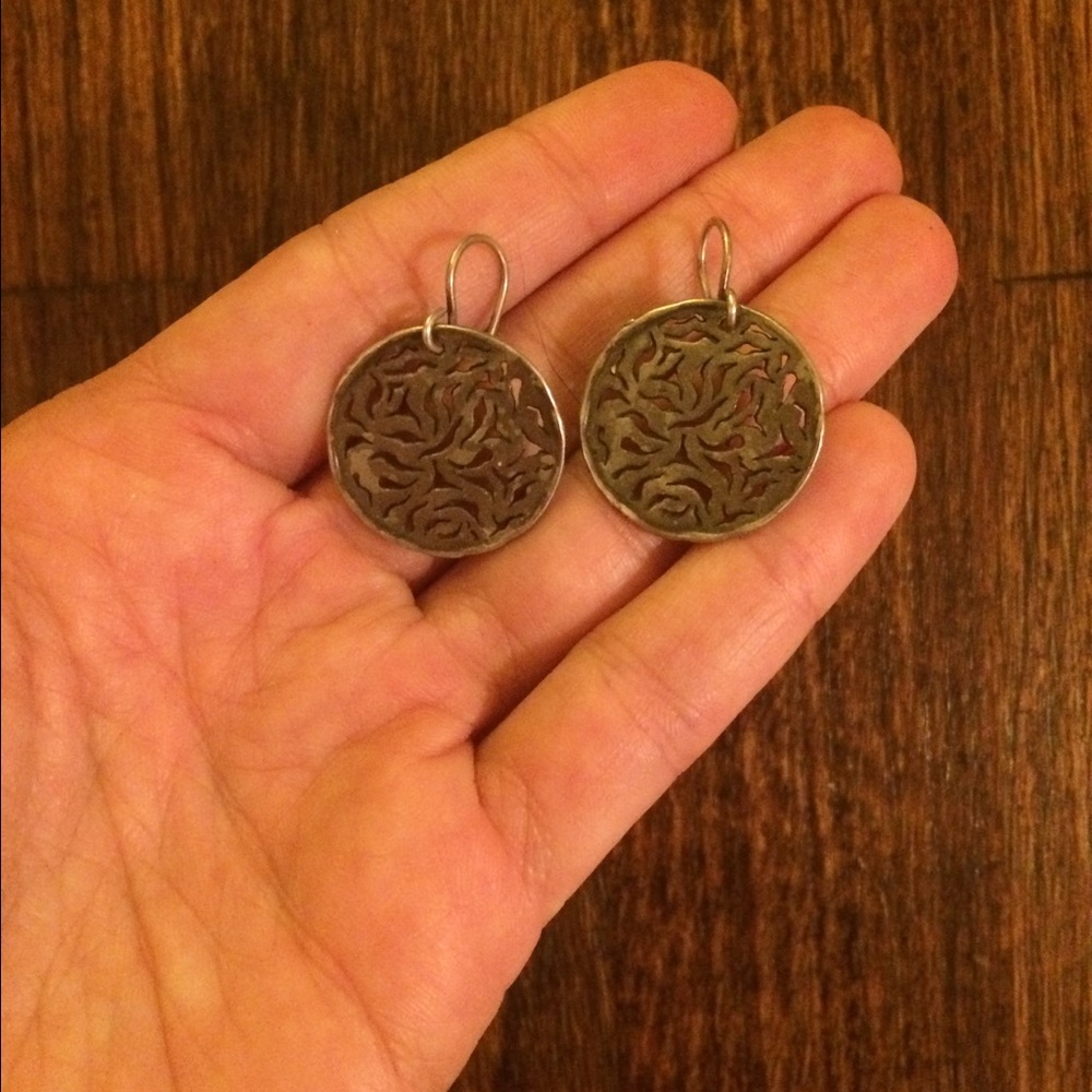 Silver round Silpada earrings
