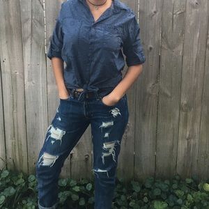 button down paisley top