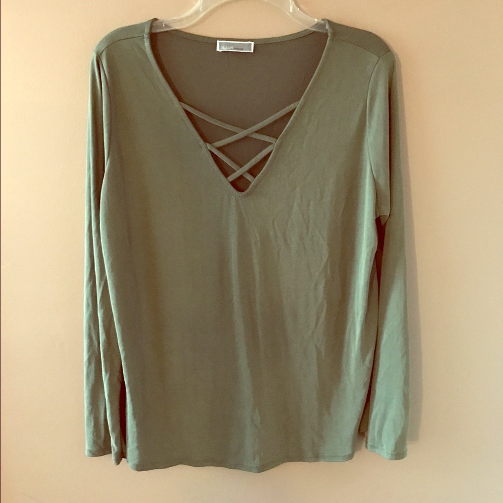 Green Criss Cross Top
