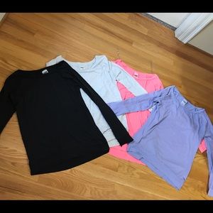 (4) small Victoria Secret long sleeve legging tees