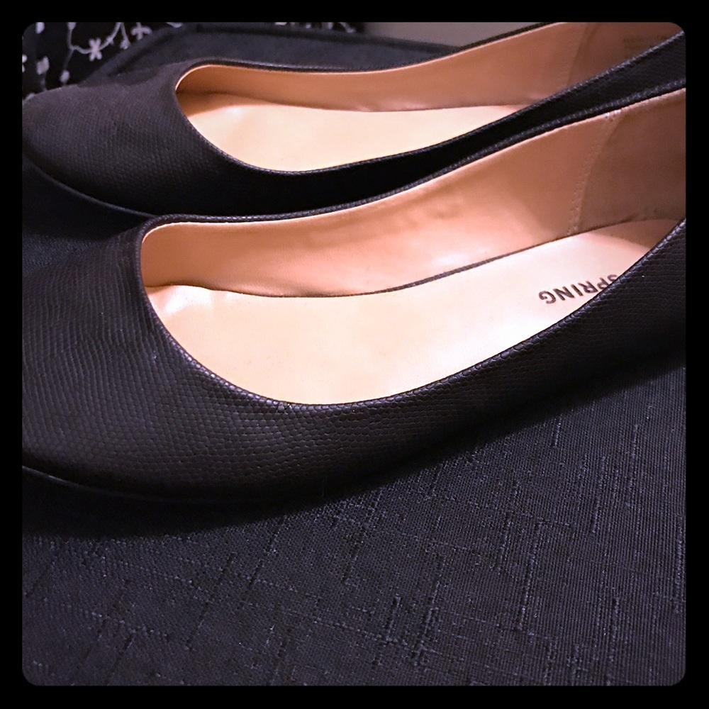 Call it spring ballet flats in black w gold zipper