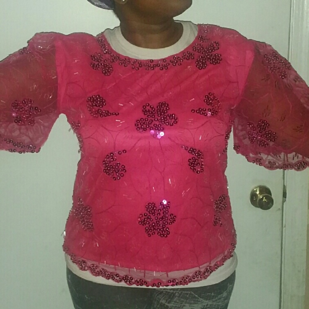 Pink Sequin TOP