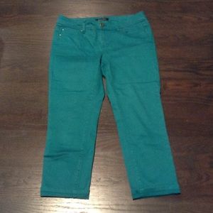 WHBM crop turquoise slim size 2
