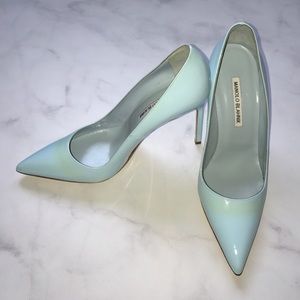 MANOLO BLAHNIK BB Patent Pump (Blue) - Size 38.5