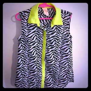 Girls Zebra Fancy Top