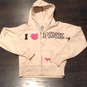 Pink zip up hoodie medium