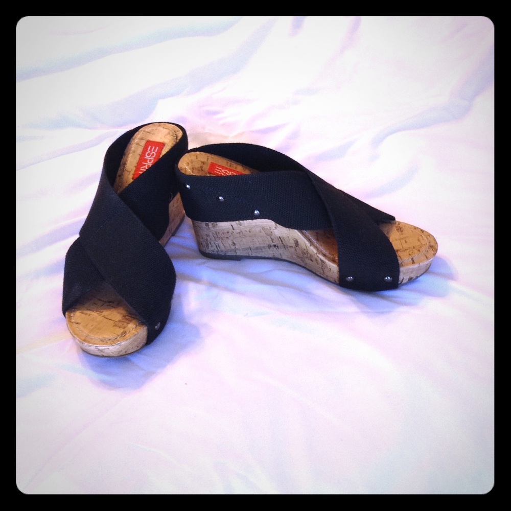 Espree wedge sandals in black