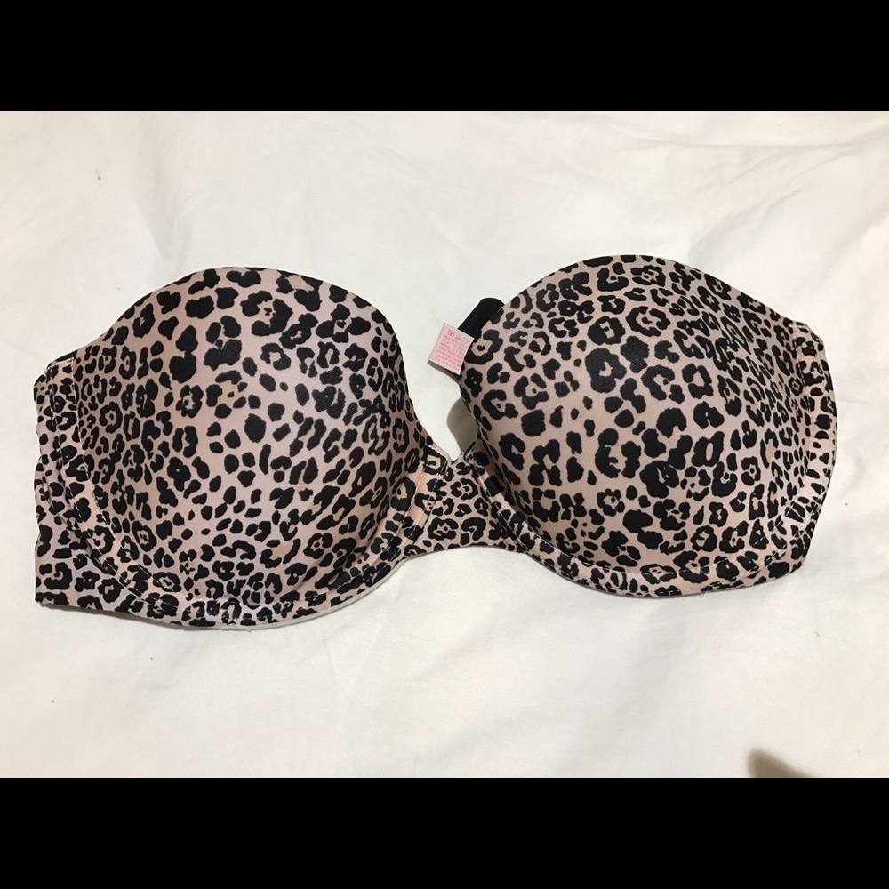 Victoria secret strapless push-up cheetah bra