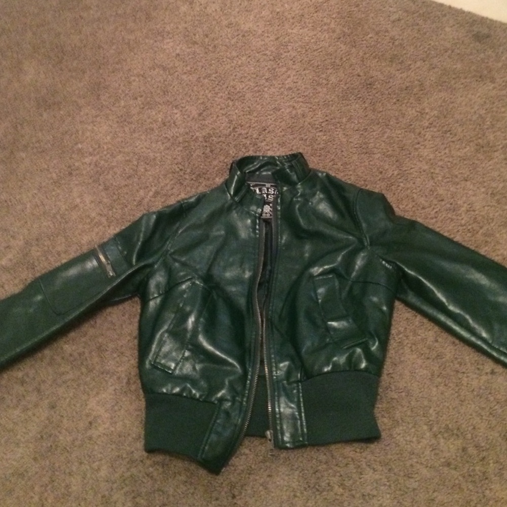 Green lether jacket