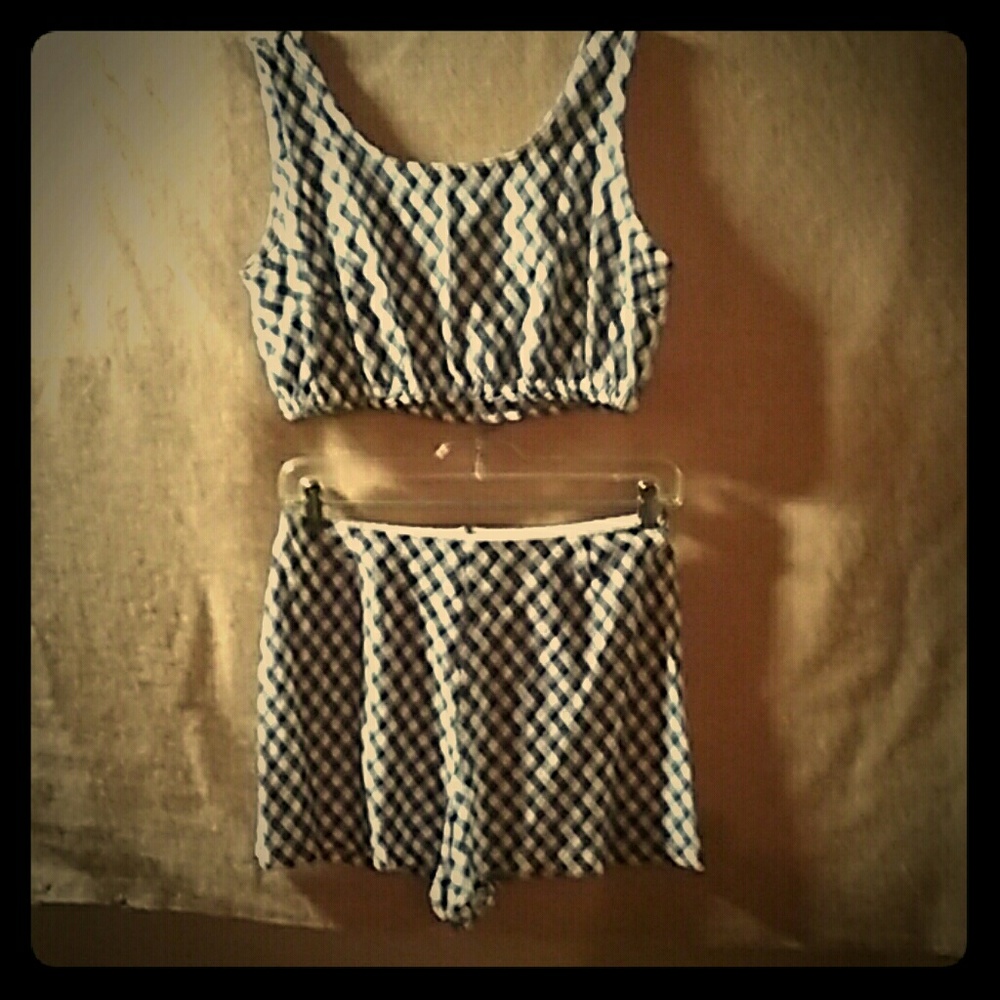 Vintage shorts and top set/ 50's  bikini
