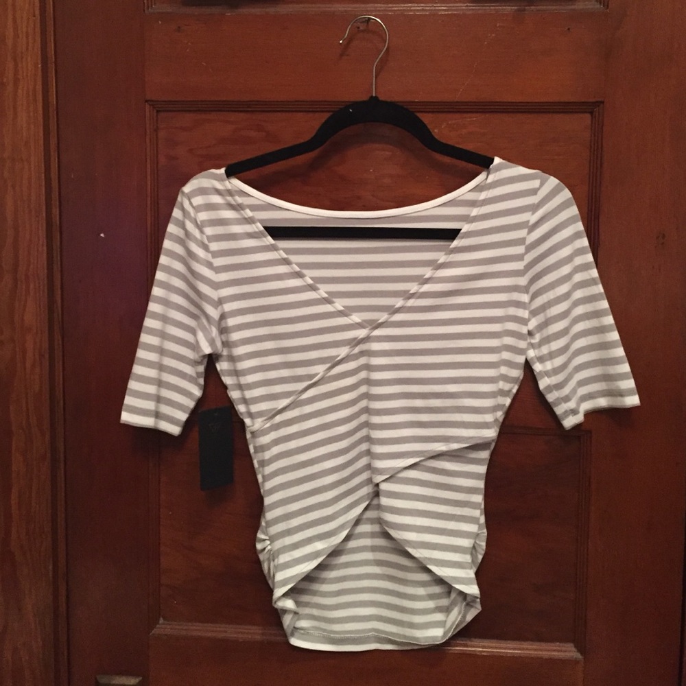 Guess Open Back Striped Boatneck Top