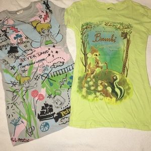 Walt Disney Bambi Tinker belle graphic tees