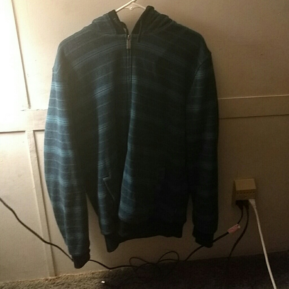 Blue and black thick winter jacket