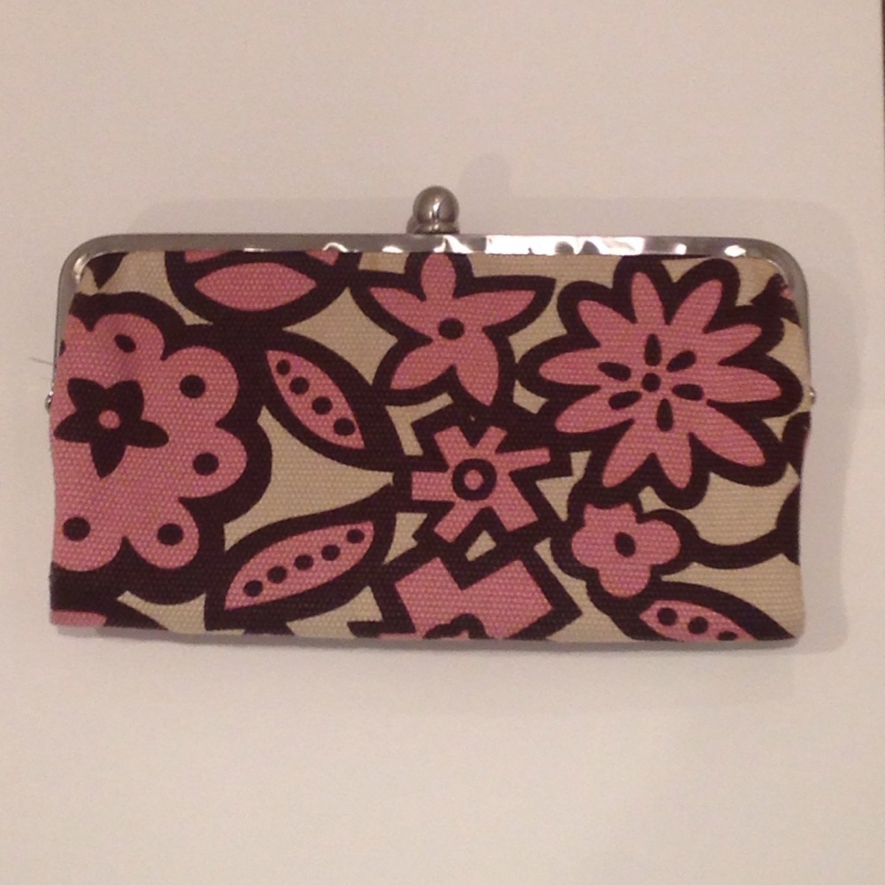 NWOT floral/vegan leather wallet clutch