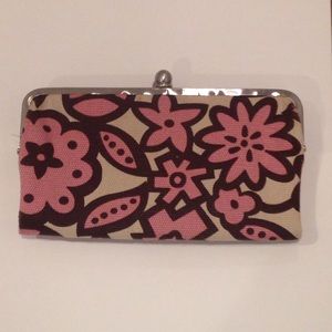 NWOT floral/vegan leather wallet clutch